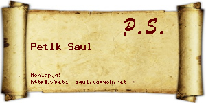Petik Saul névjegykártya